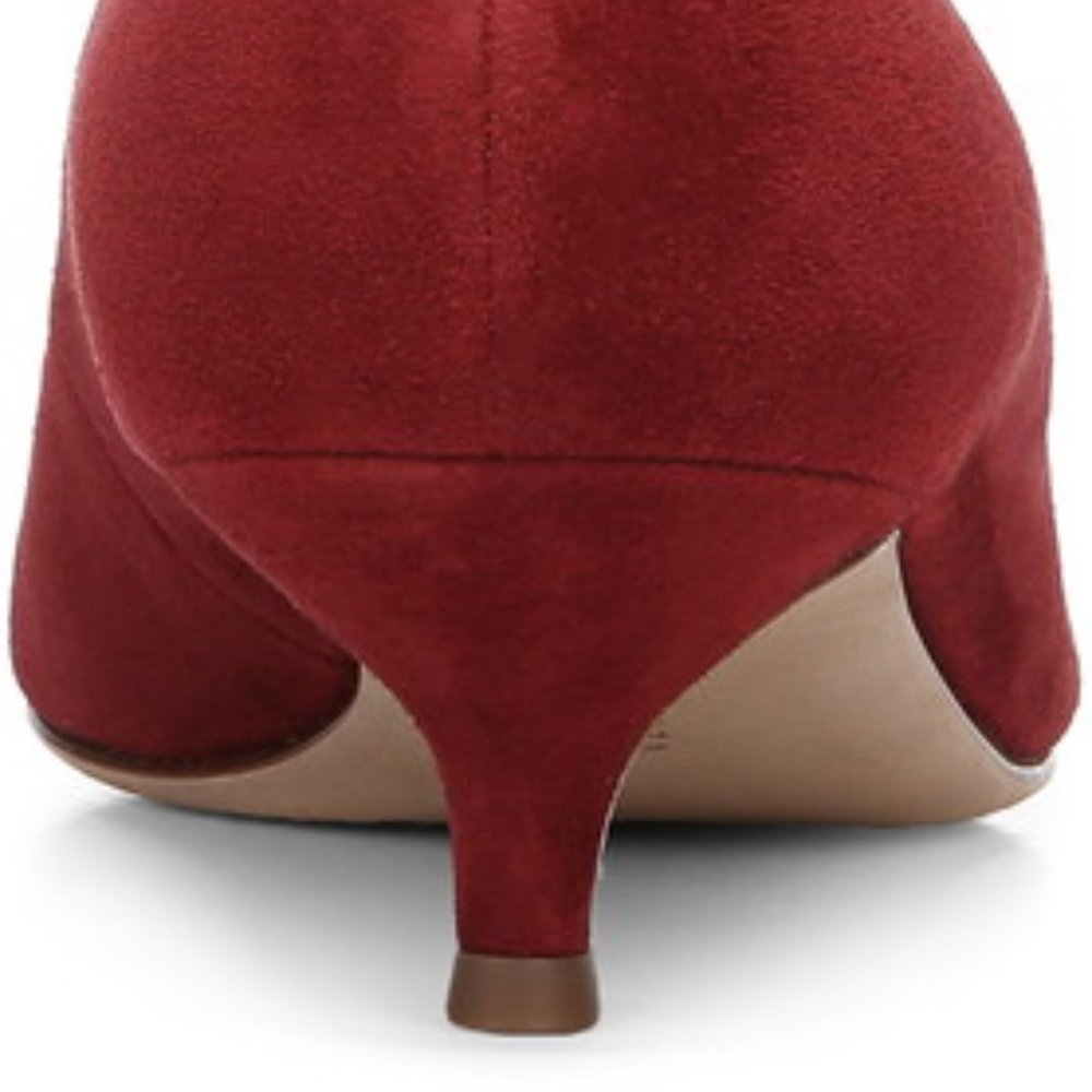 New With Tags Veronica Beard Fontaine Scarlet Red Suede Kitten Heel Pumps Shoes - Picture 3 of 4
